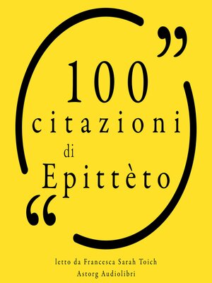 cover image of 100 citazioni Epitteto